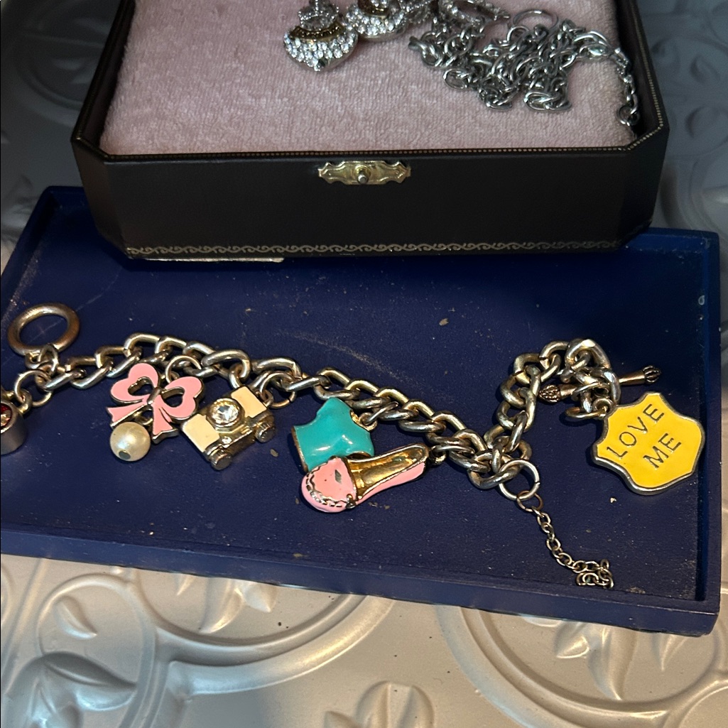 Juicy Couture Charm Bracelet With Pink And Gold Accents